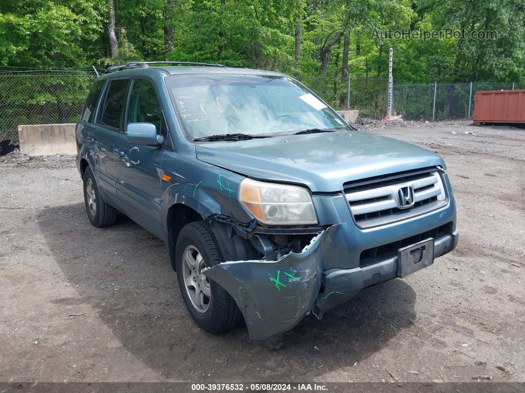 2007 Honda Pilot Ex-l Blue vin: 2HKYF18677H541009