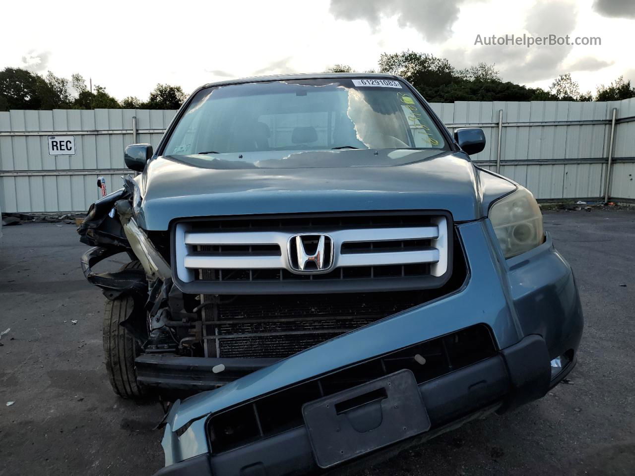 2007 Honda Pilot Exl Blue vin: 2HKYF18687H509833