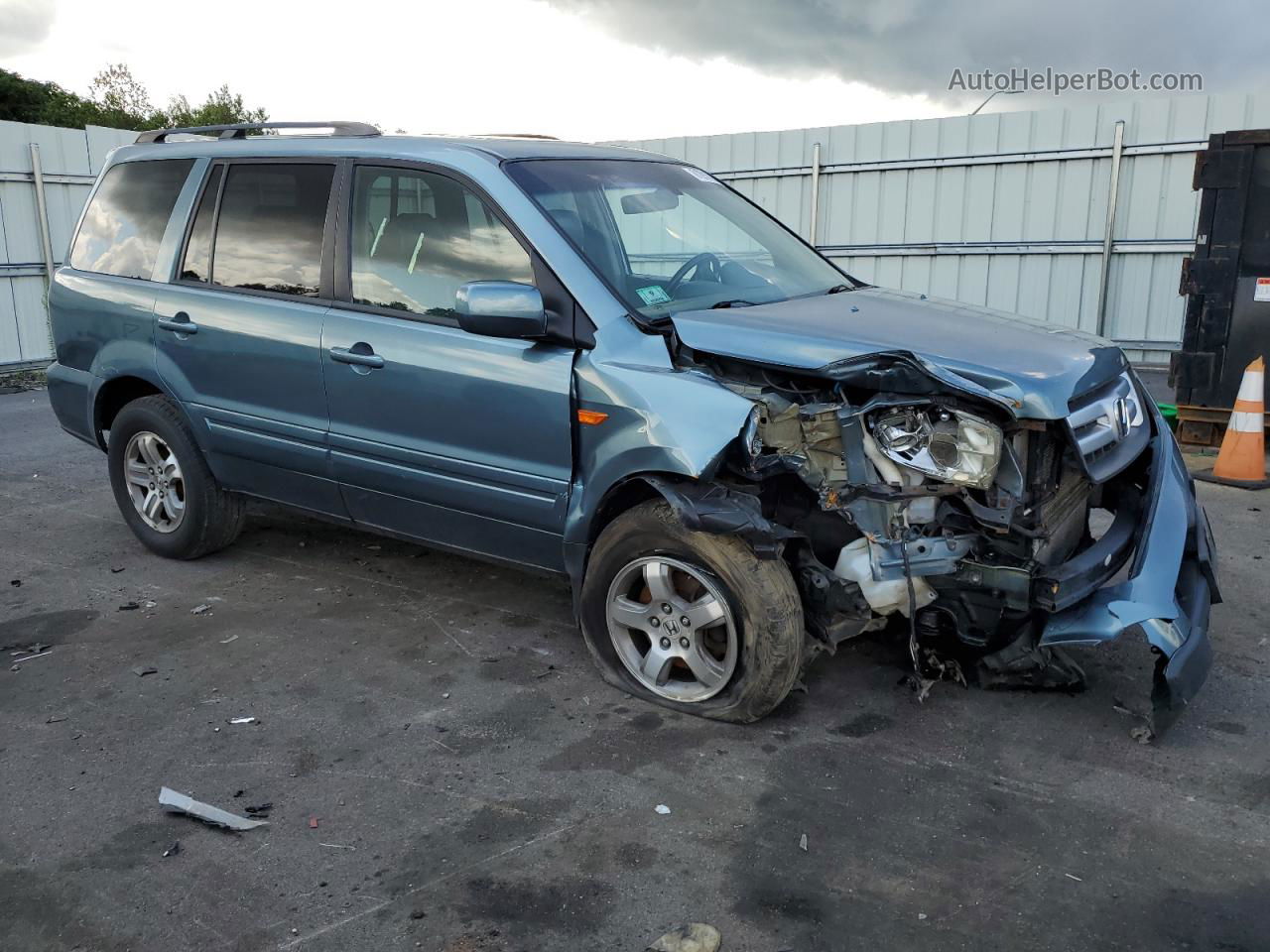 2007 Honda Pilot Exl Blue vin: 2HKYF18687H509833