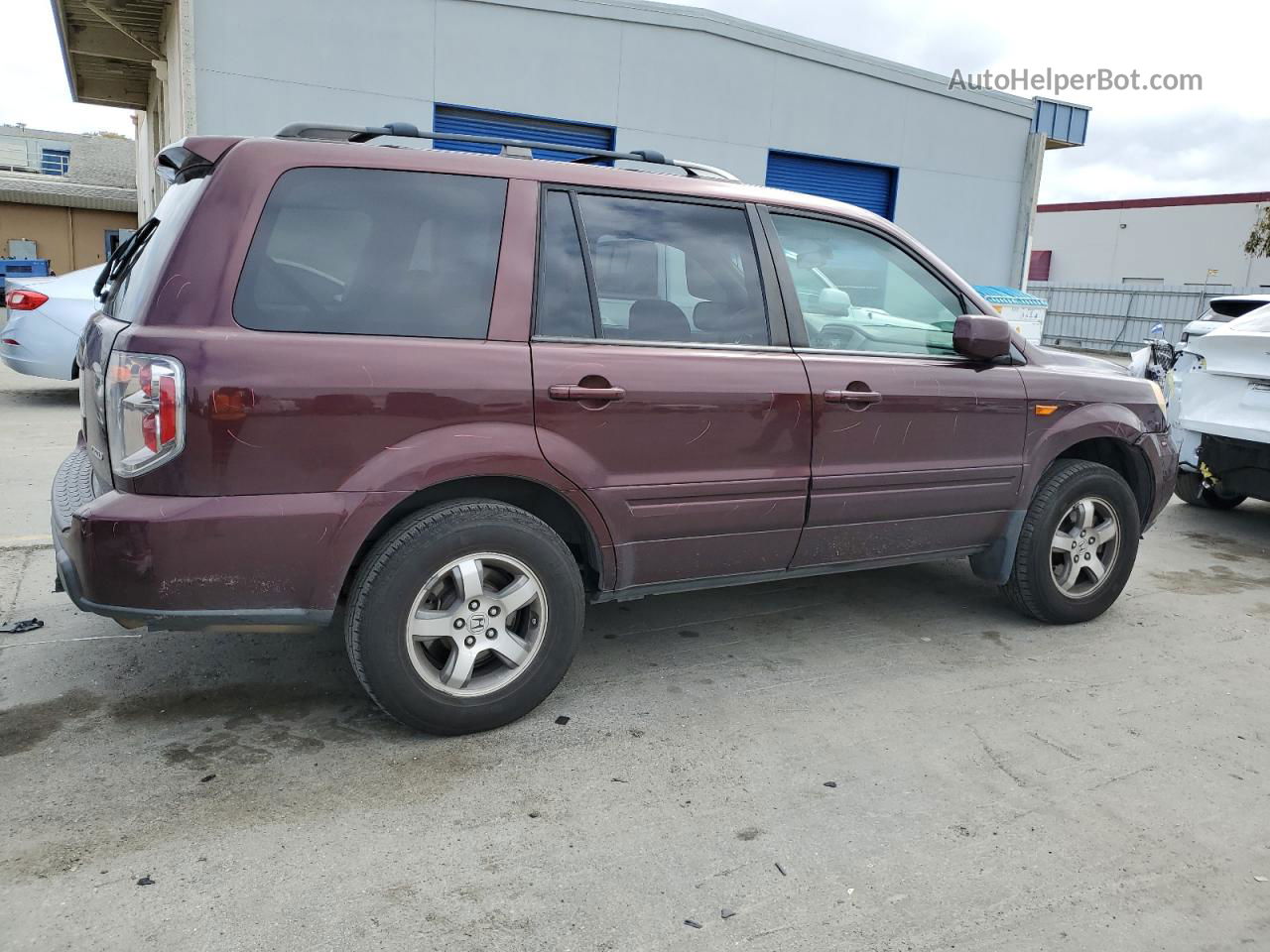 2007 Honda Pilot Exl Burgundy vin: 2HKYF18687H528365