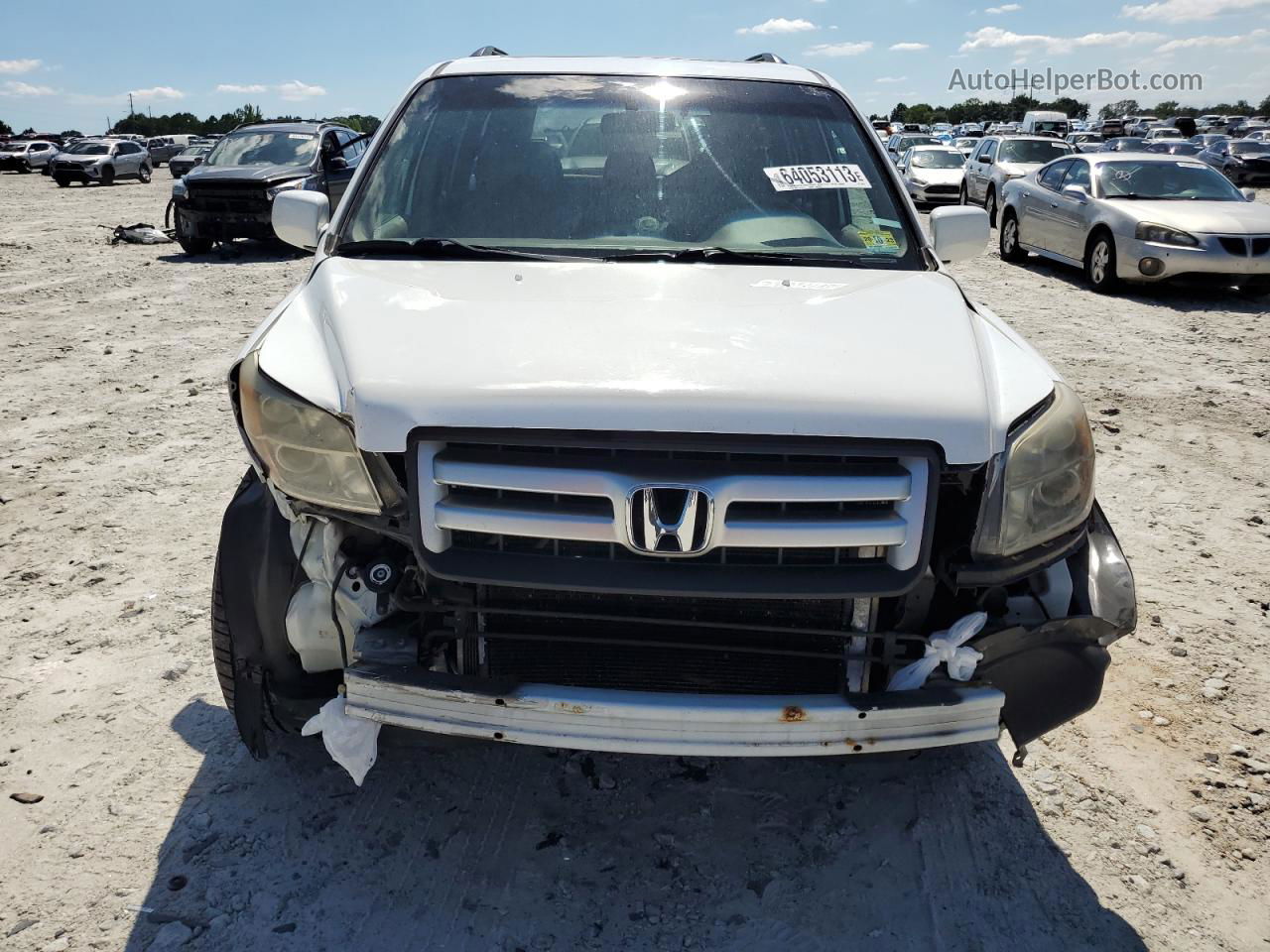 2007 Honda Pilot Exl White vin: 2HKYF18707H510192