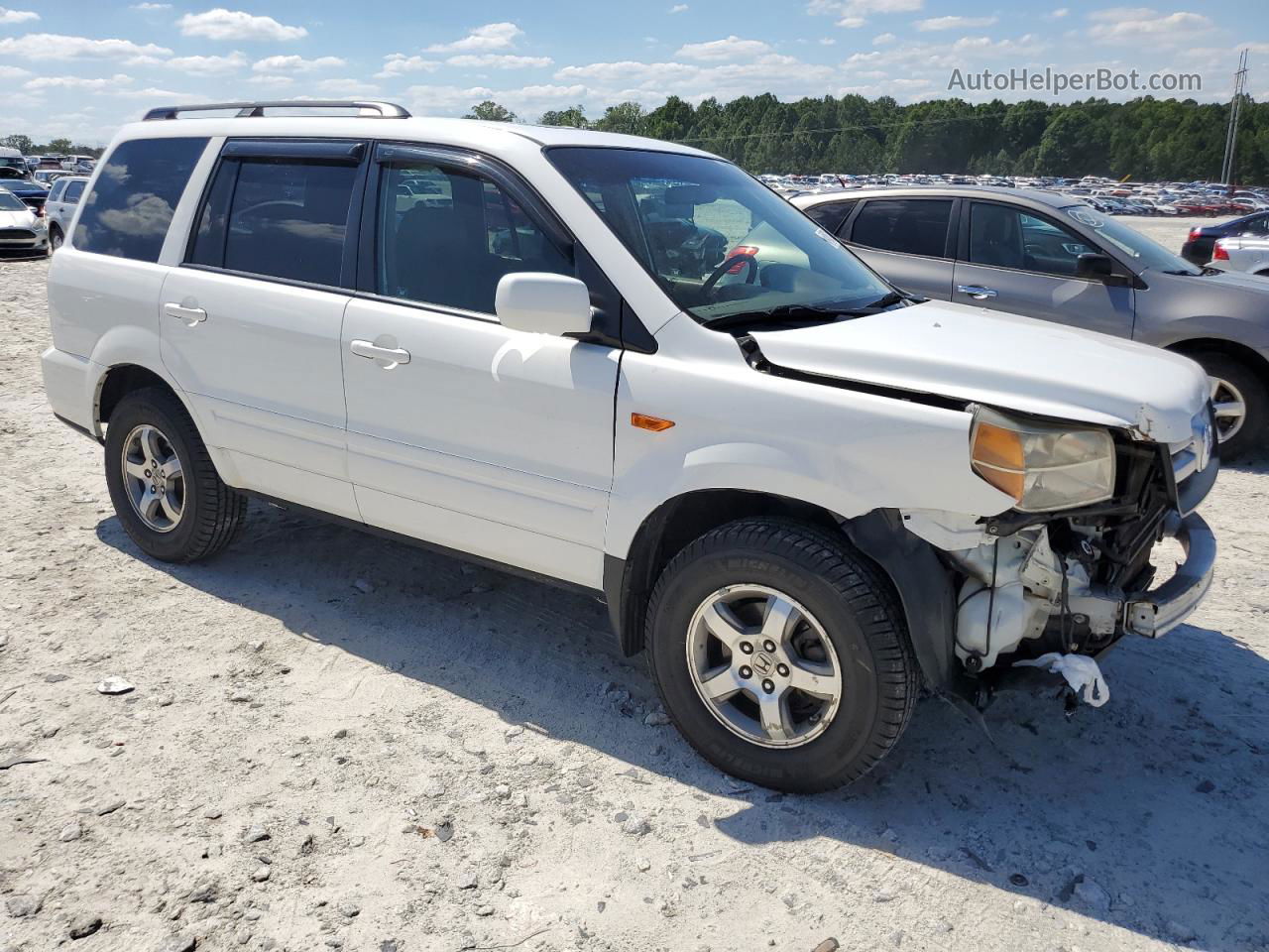 2007 Honda Pilot Exl White vin: 2HKYF18707H510192