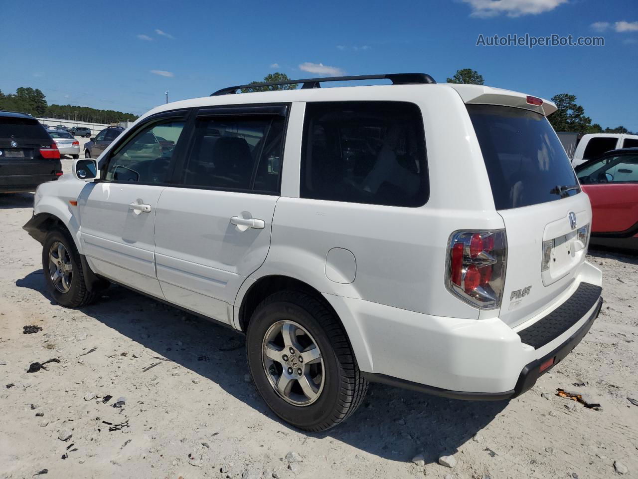 2007 Honda Pilot Exl White vin: 2HKYF18707H510192