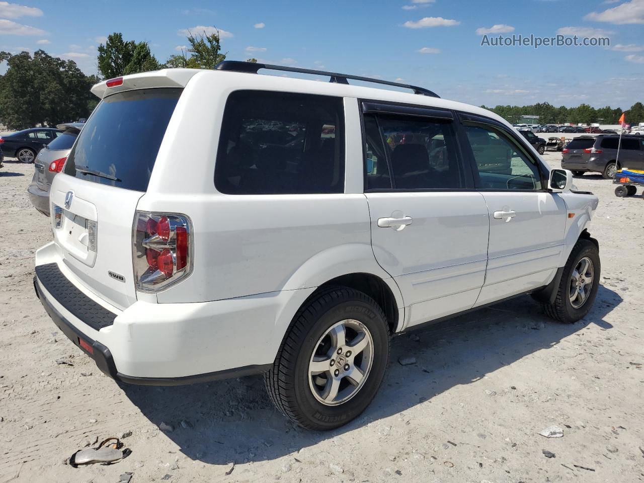 2007 Honda Pilot Exl White vin: 2HKYF18707H510192