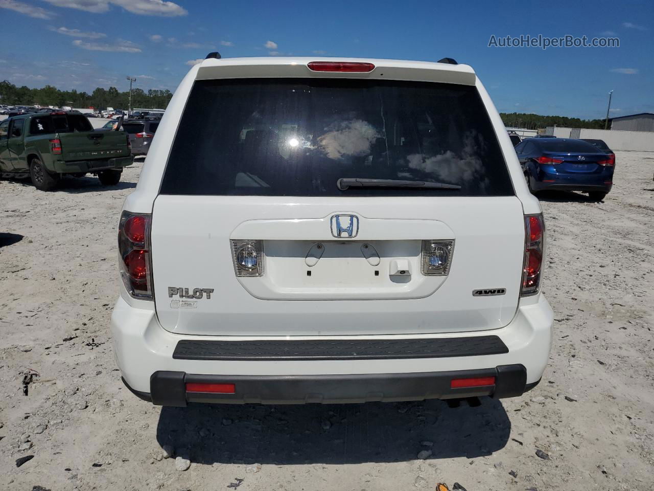 2007 Honda Pilot Exl White vin: 2HKYF18707H510192