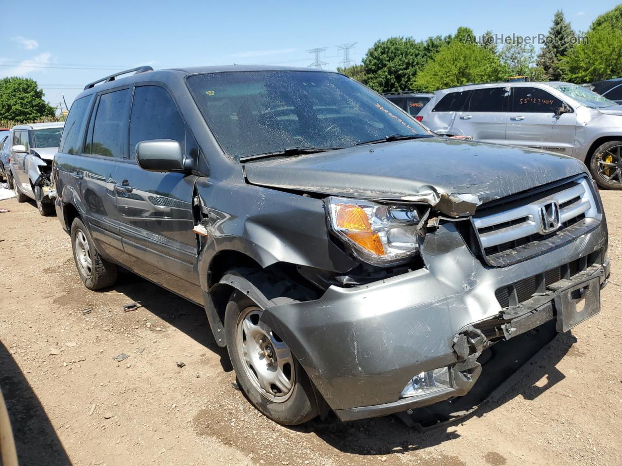 2007 Honda Pilot Exl Серый vin: 2HKYF18727H506712