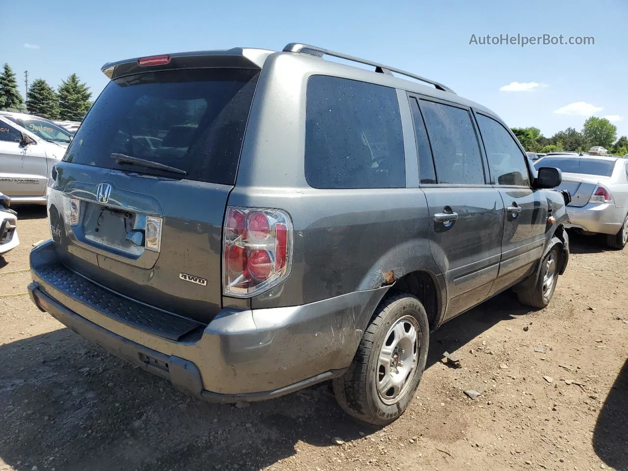 2007 Honda Pilot Exl Серый vin: 2HKYF18727H506712