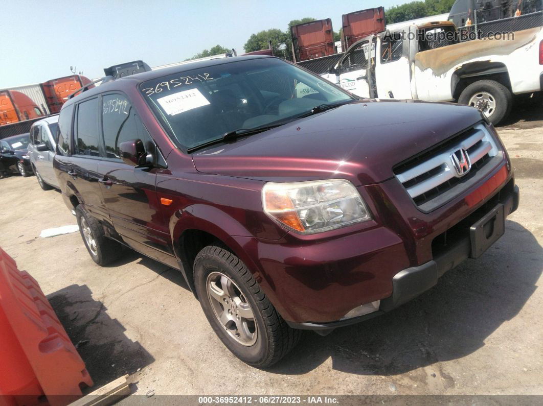 2007 Honda Pilot Ex-l Maroon vin: 2HKYF18737H520733