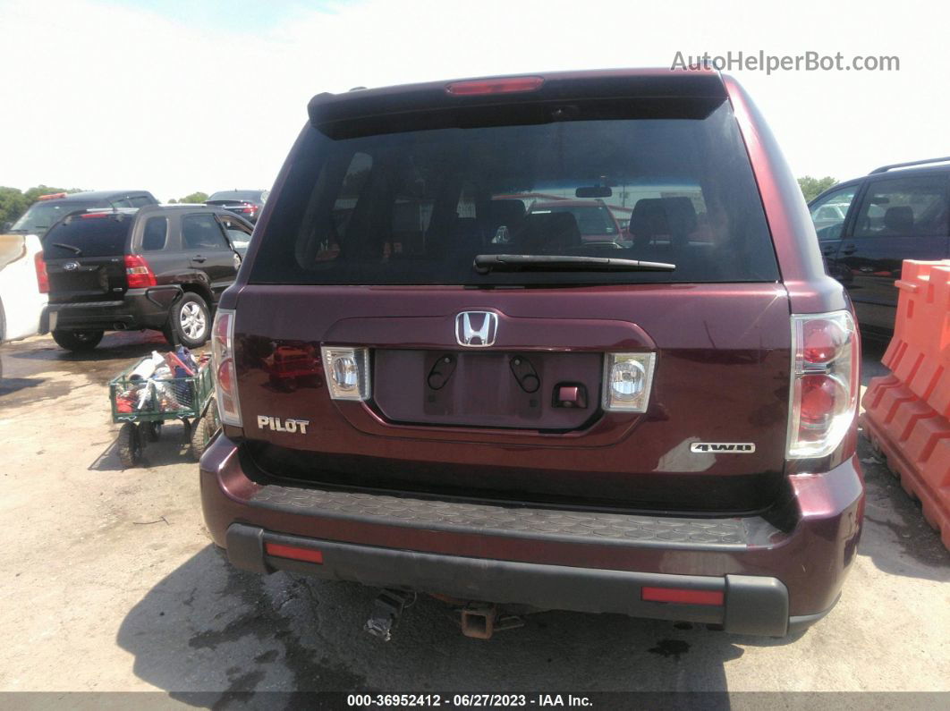 2007 Honda Pilot Ex-l Темно-бордовый vin: 2HKYF18737H520733