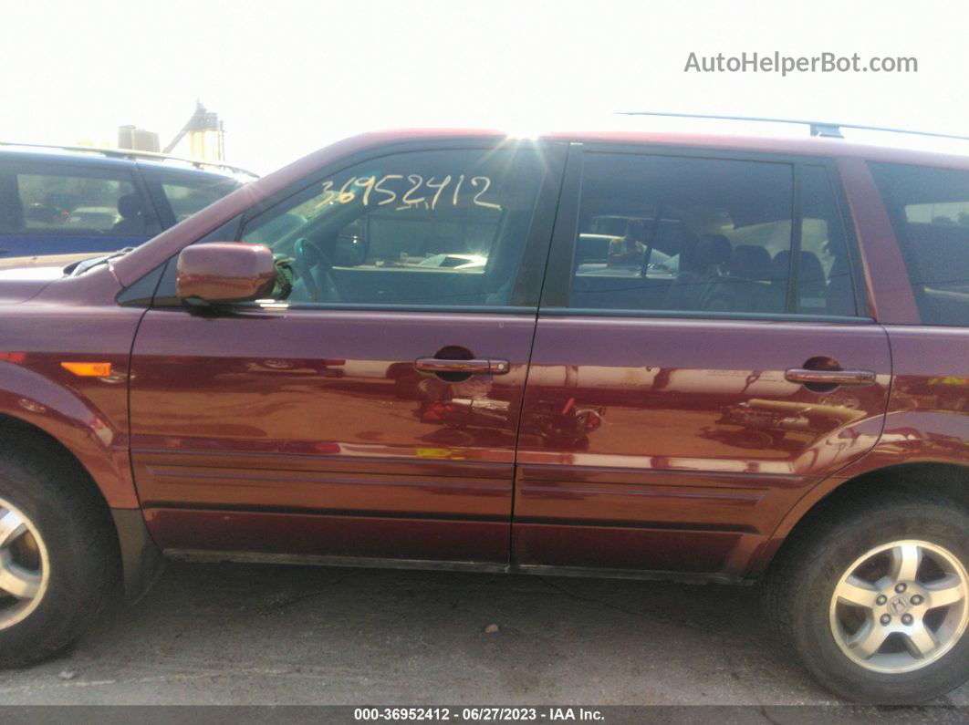 2007 Honda Pilot Ex-l Maroon vin: 2HKYF18737H520733