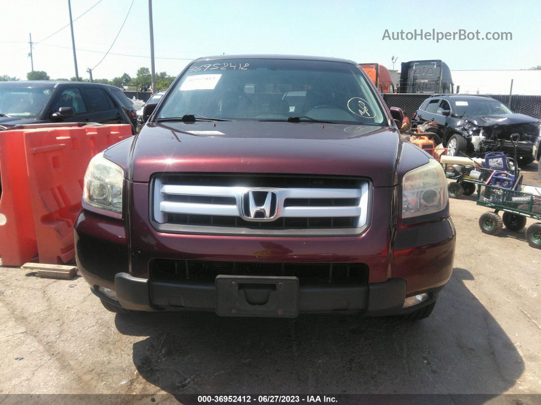 2007 Honda Pilot Ex-l Maroon vin: 2HKYF18737H520733