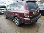 2007 Honda Pilot Exl Burgundy vin: 2HKYF18737H527374