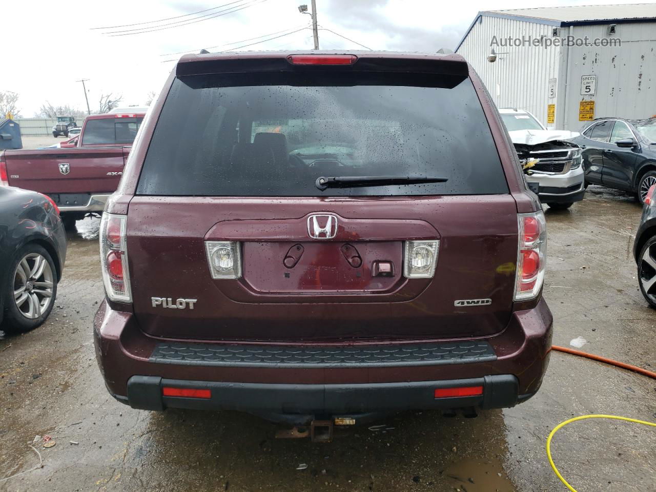 2007 Honda Pilot Exl Burgundy vin: 2HKYF18737H527374