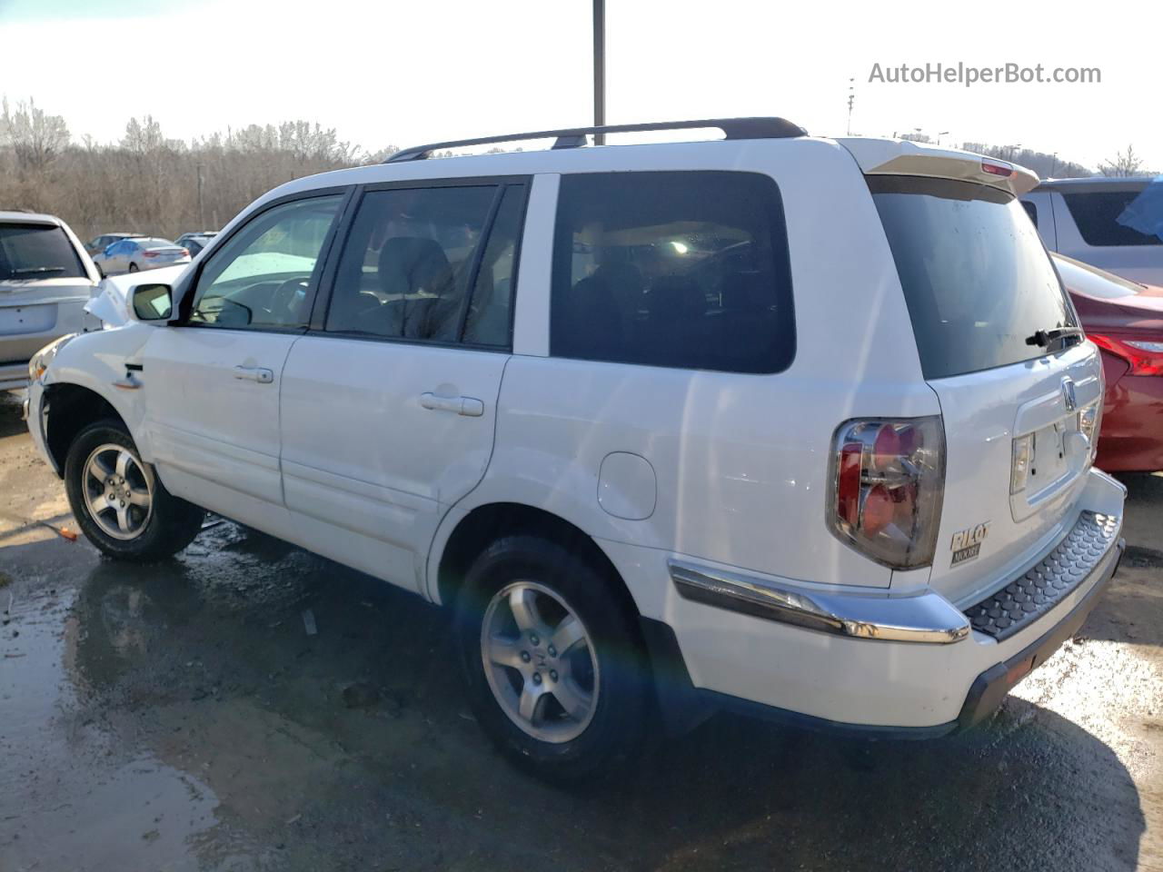 2007 Honda Pilot Exl White vin: 2HKYF18747H514147