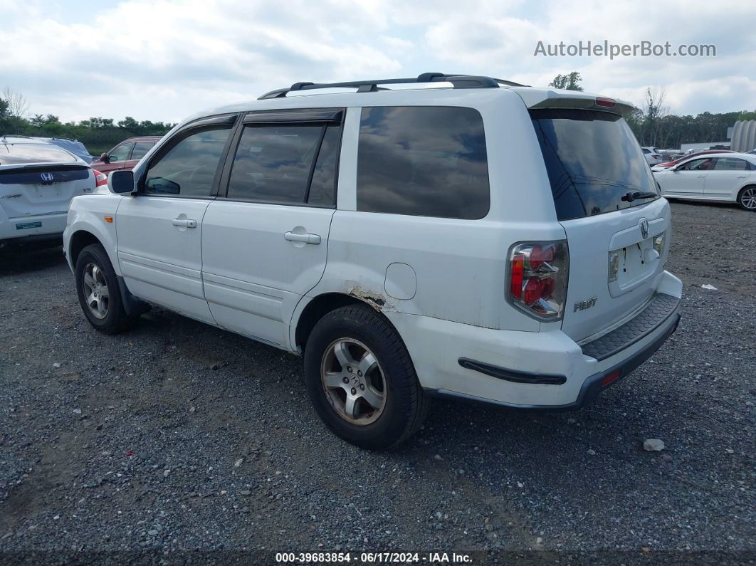 2007 Honda Pilot Ex-l White vin: 2HKYF18787H510201