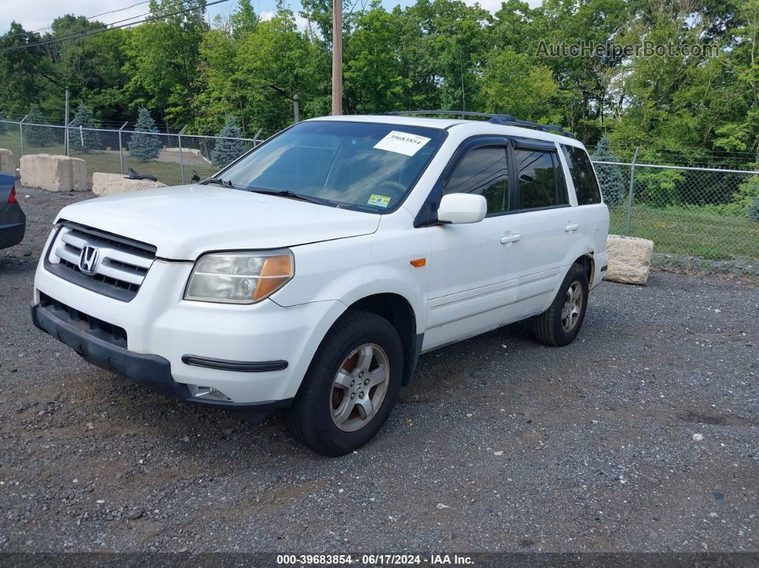 2007 Honda Pilot Ex-l White vin: 2HKYF18787H510201