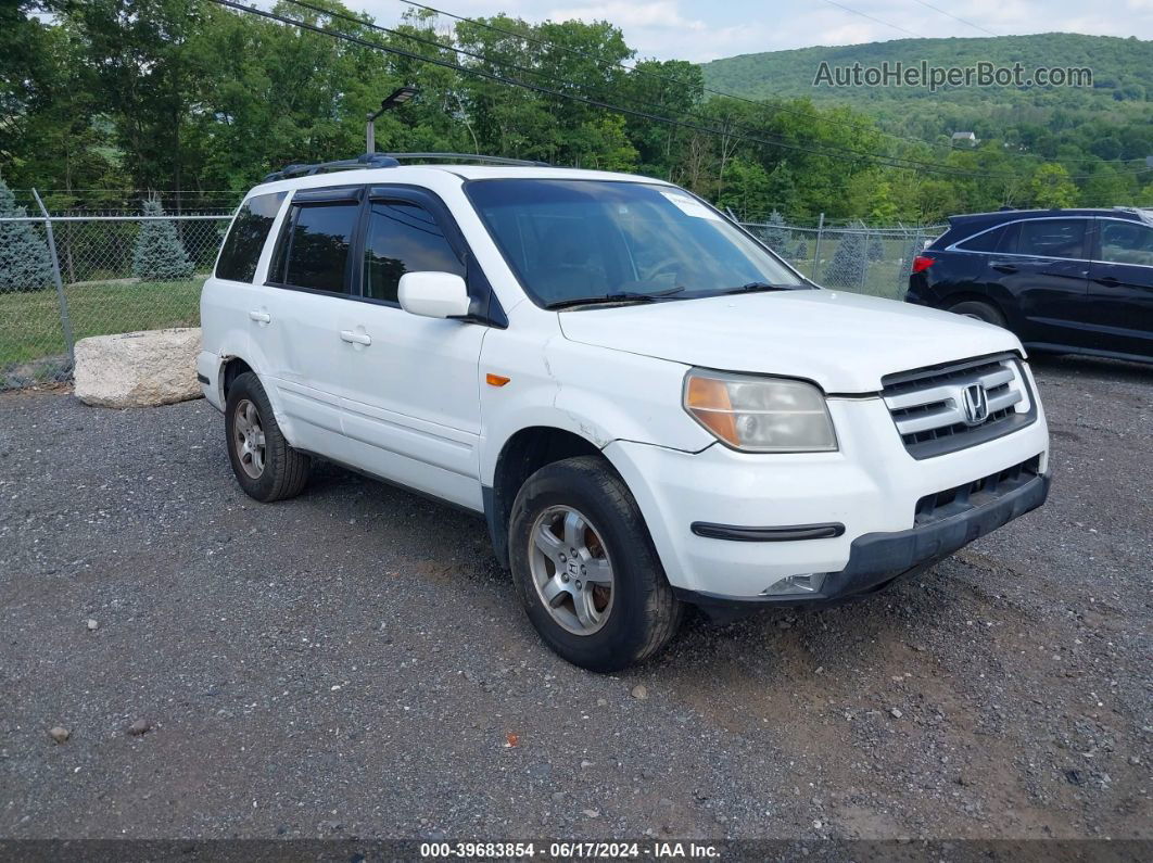 2007 Honda Pilot Ex-l White vin: 2HKYF18787H510201