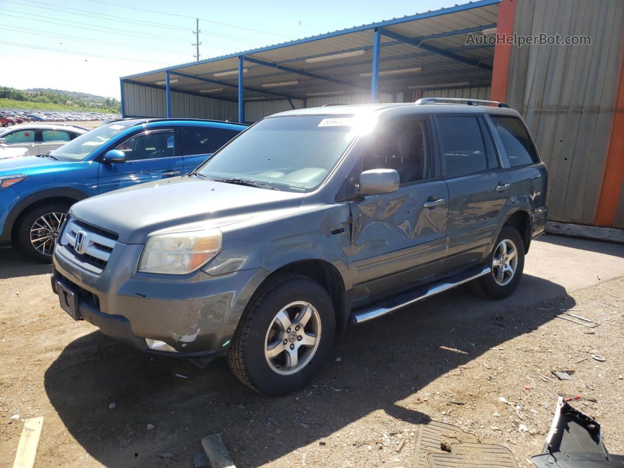 2007 Honda Pilot Exl Серый vin: 2HKYF18787H535969