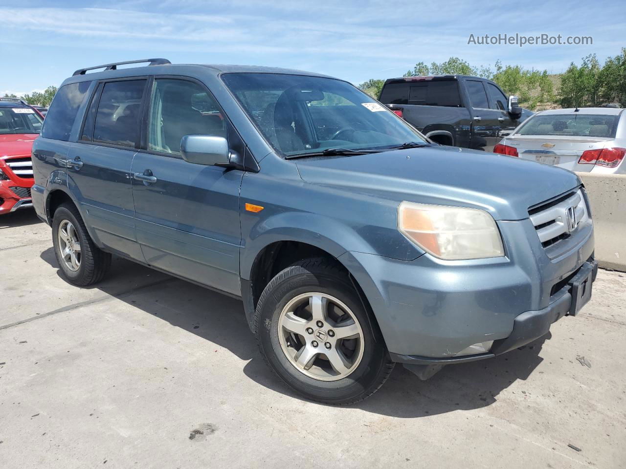 2007 Honda Pilot Exl Синий vin: 2HKYF18797H539075