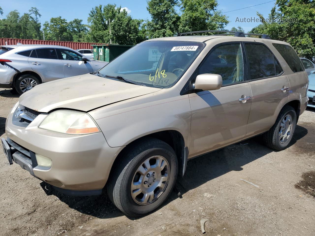 2002 Acura Mdx  Золотой vin: 2HNYD18212H541179