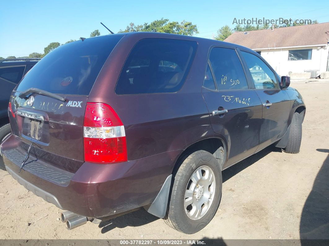 2002 Acura Mdx   Темно-бордовый vin: 2HNYD18462H510429