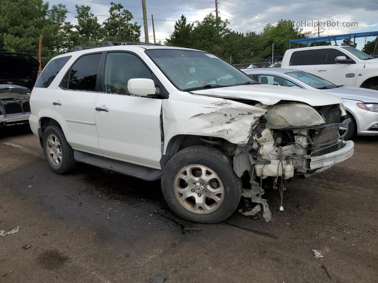 2002 Acura Mdx Touring White vin: 2HNYD18622H524183