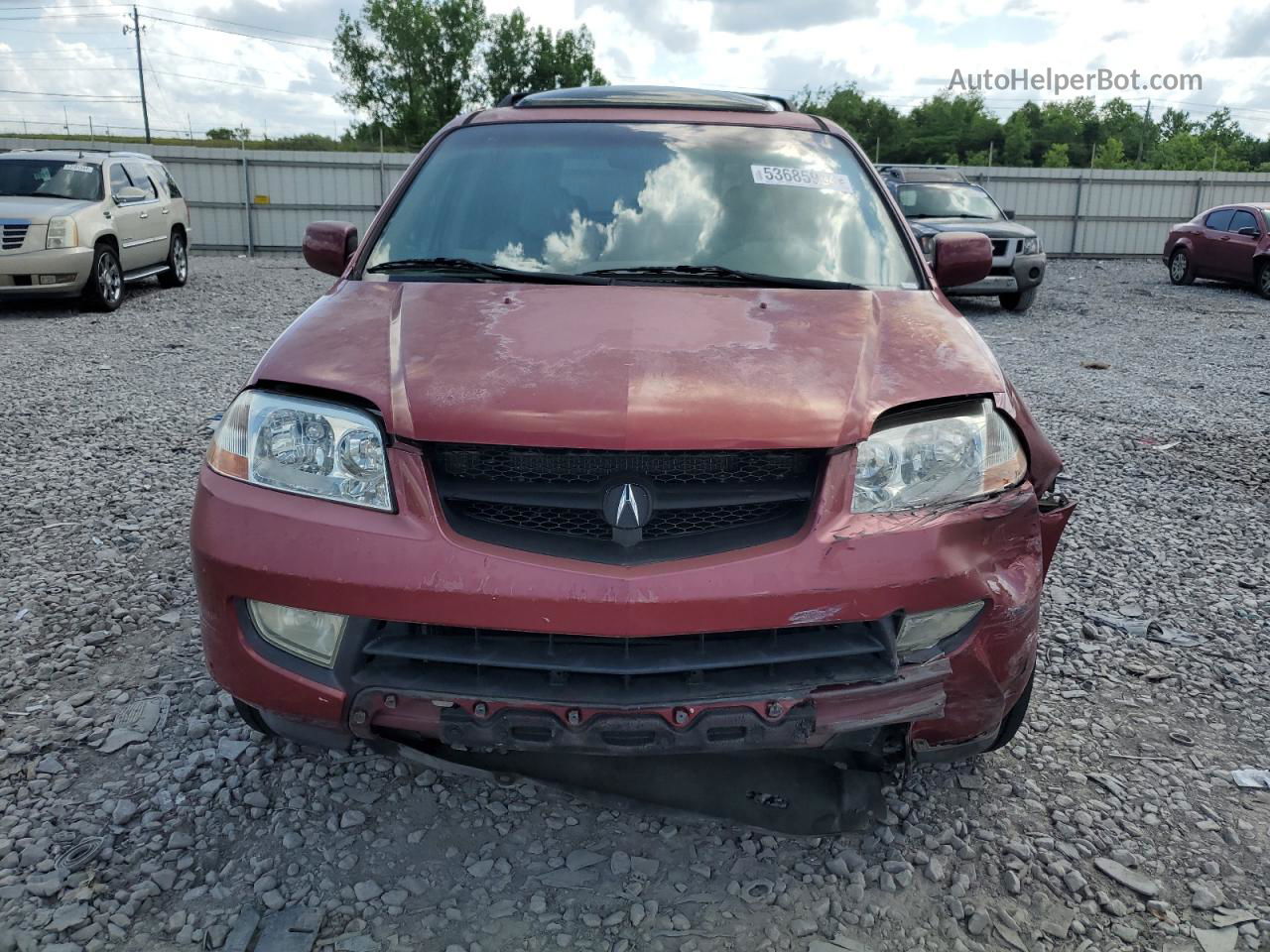 2002 Acura Mdx Touring Red vin: 2HNYD18672H516791