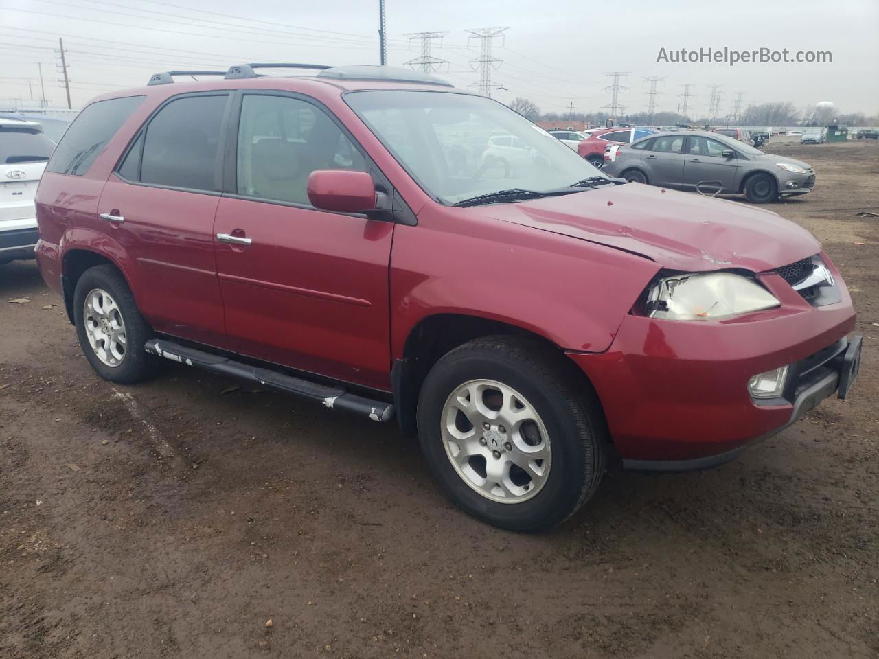 2002 Acura Mdx Touring Red vin: 2HNYD186X2H511598