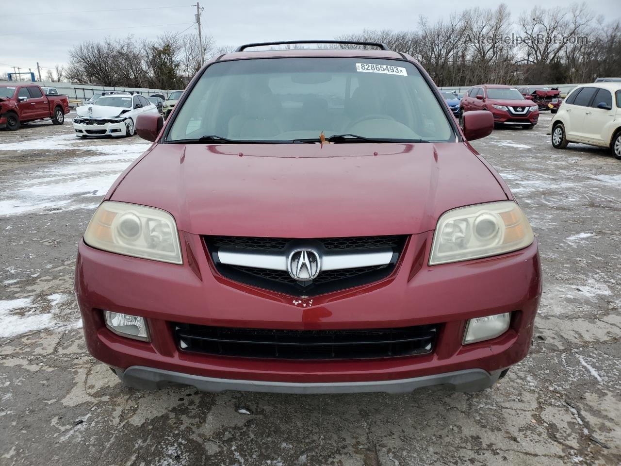 2005 Acura Mdx Touring Red vin: 2HNYD18805H525886