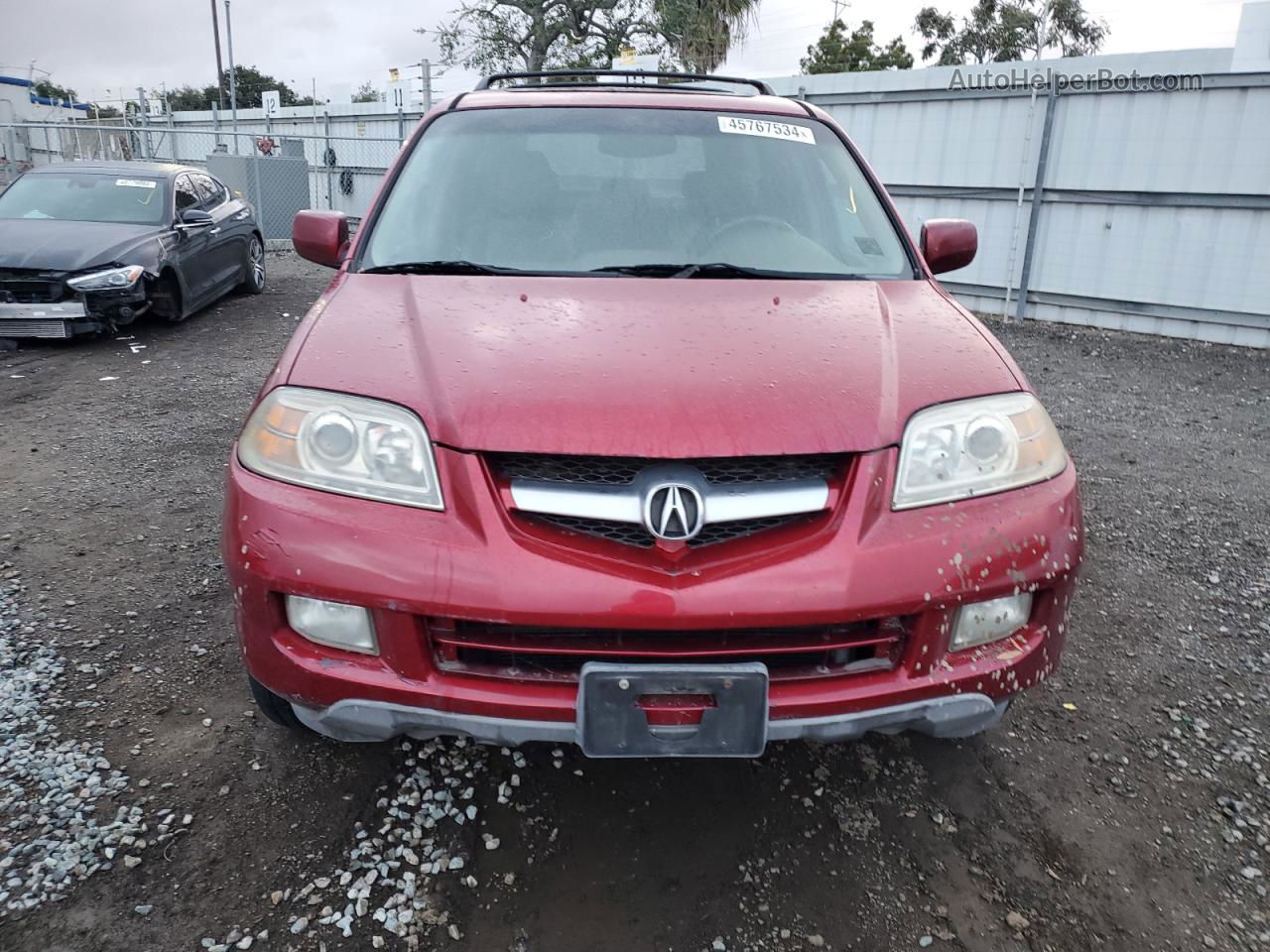 2005 Acura Mdx Touring Red vin: 2HNYD18805H536323