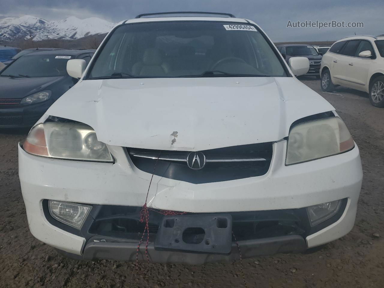 2002 Acura Mdx Touring White vin: 2HNYD18832H524596