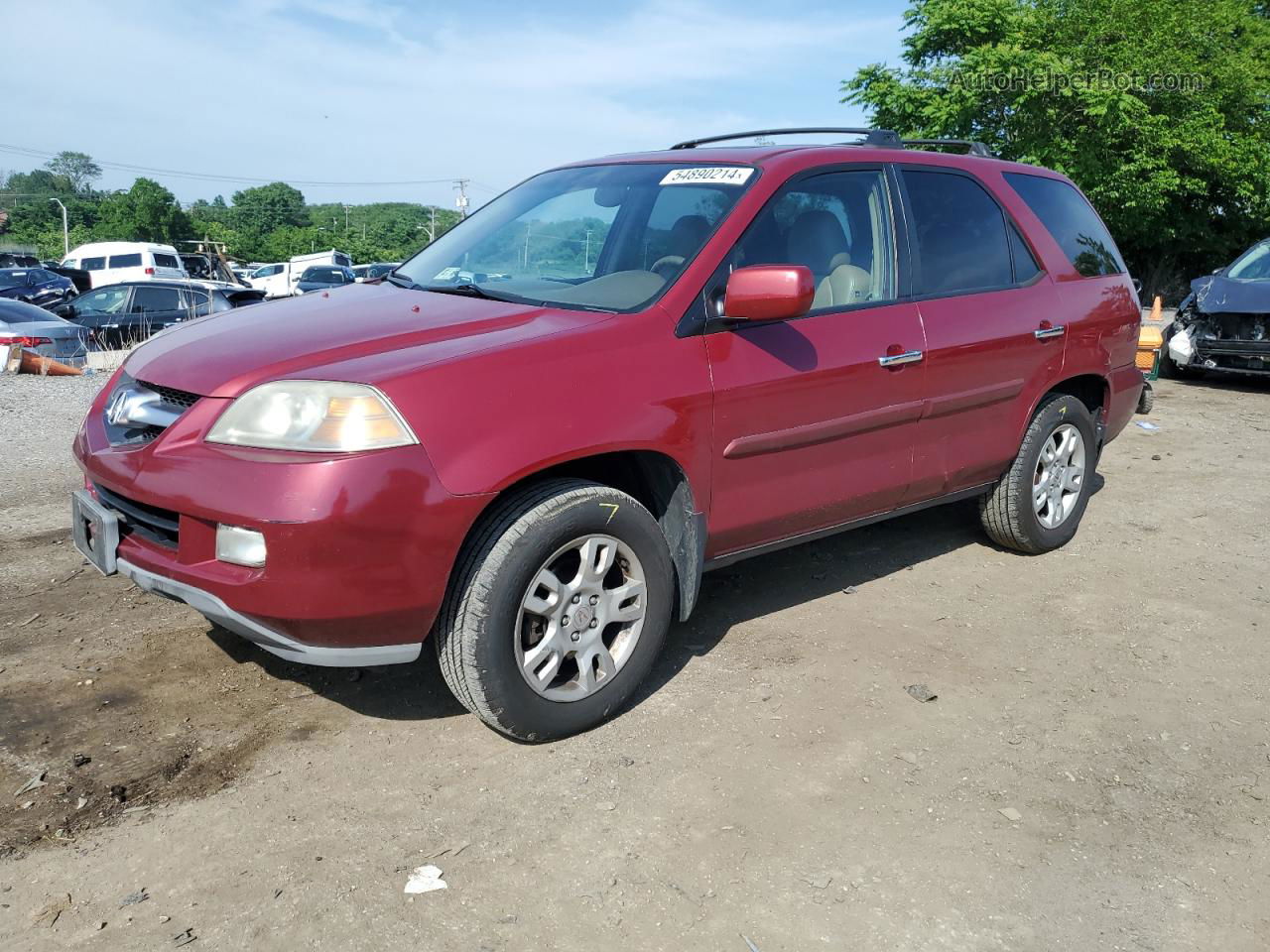 2005 Acura Mdx Touring Red vin: 2HNYD189X5H504777