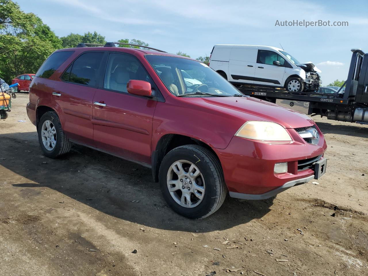 2005 Acura Mdx Touring Red vin: 2HNYD189X5H504777