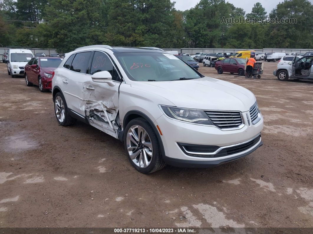 2016 Lincoln Mkx Reserve White vin: 2LMPJ6LR9GBL79422