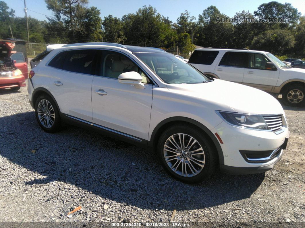 2016 Lincoln Mkx Reserve White vin: 2LMTJ6LP4GBL75937