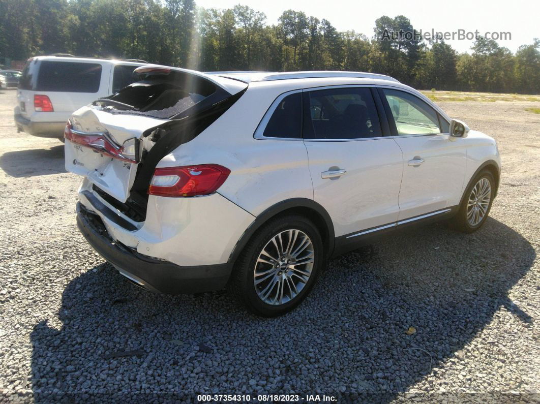 2016 Lincoln Mkx Reserve White vin: 2LMTJ6LP4GBL75937