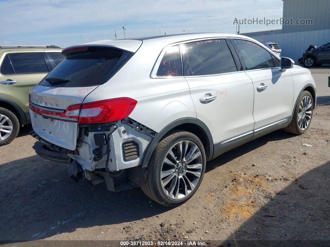 2016 Lincoln Mkx Reserve White vin: 2LMTJ6LR0GBL42631