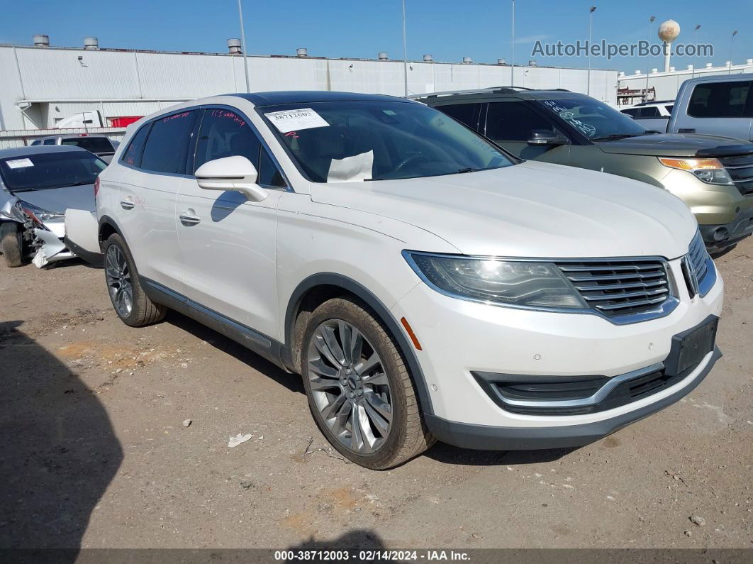 2016 Lincoln Mkx Reserve White vin: 2LMTJ6LR0GBL42631