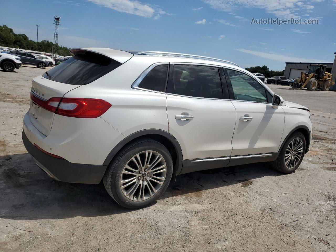 2016 Lincoln Mkx Reserve White vin: 2LMTJ6LR6GBL43766