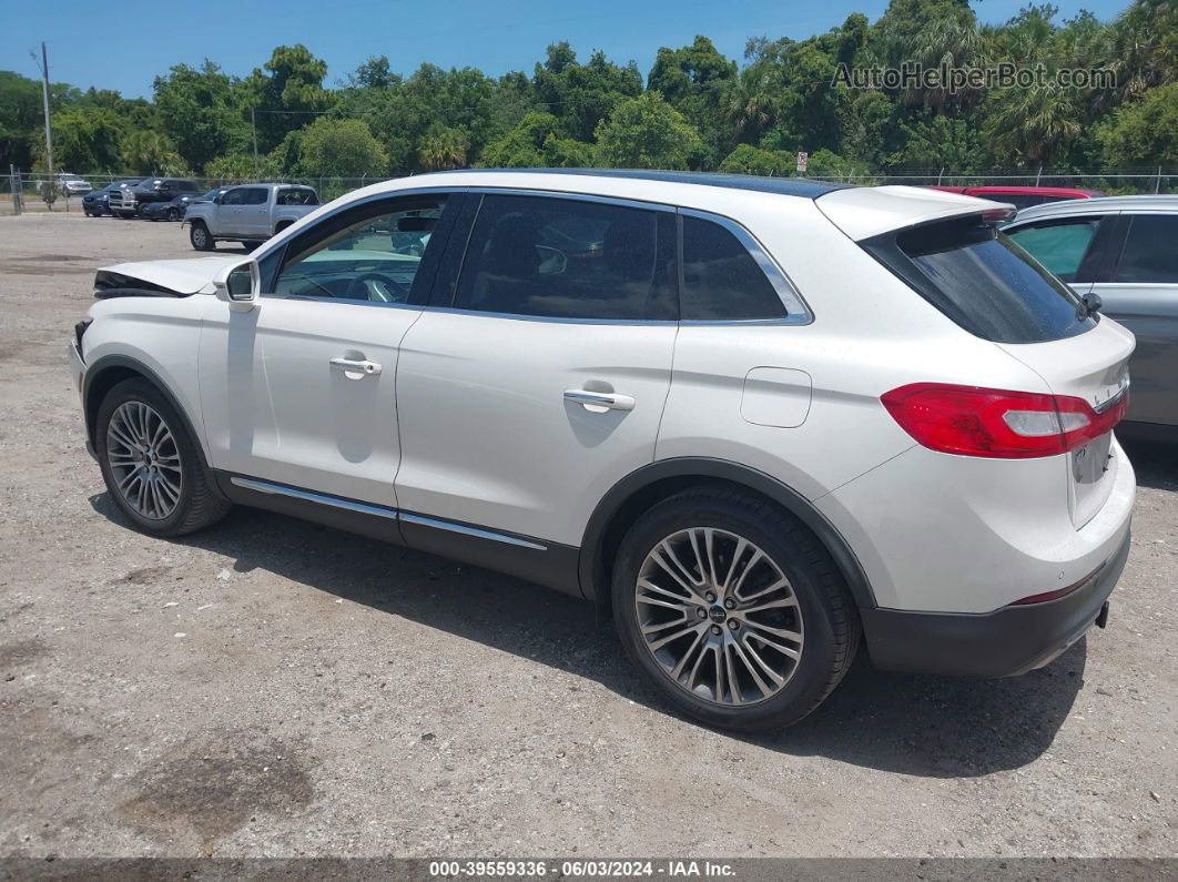 2016 Lincoln Mkx Reserve White vin: 2LMTJ6LR9GBL33636