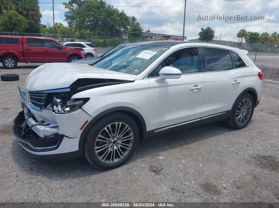 2016 Lincoln Mkx Reserve White vin: 2LMTJ6LR9GBL33636