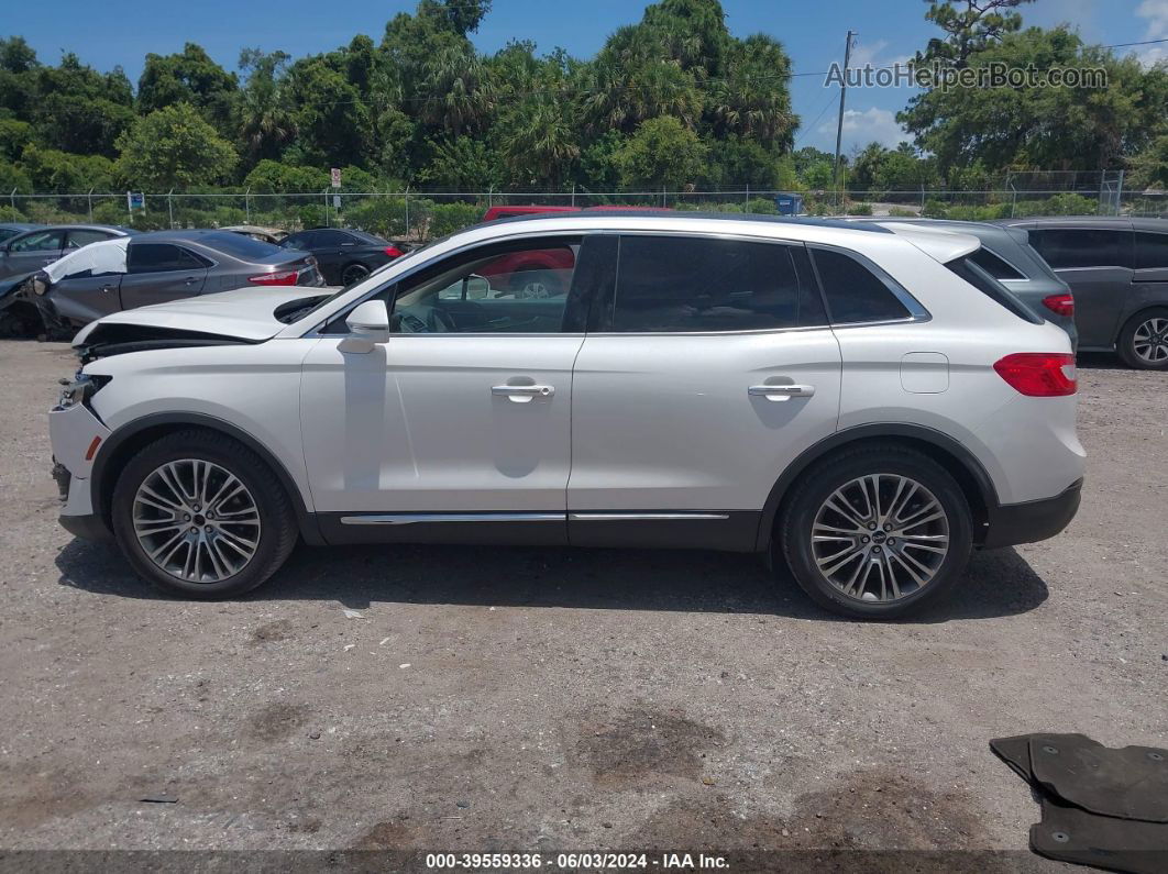 2016 Lincoln Mkx Reserve White vin: 2LMTJ6LR9GBL33636