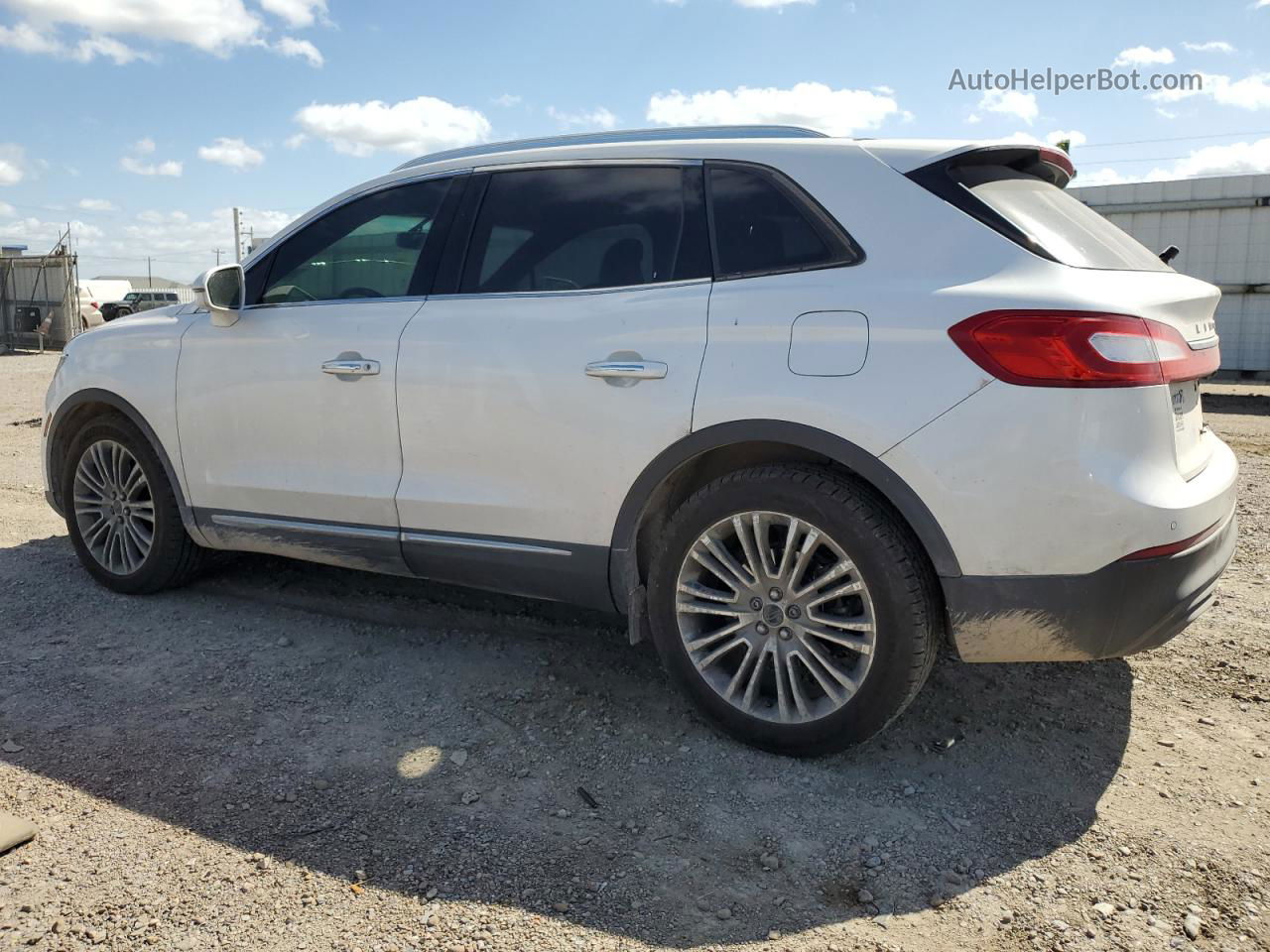 2016 Lincoln Mkx Reserve White vin: 2LMTJ6LR9GBL79449