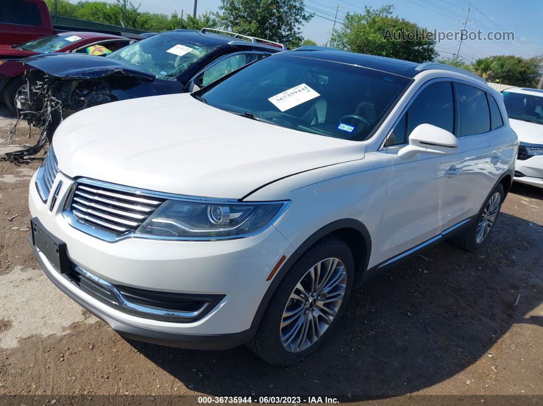 2016 Lincoln Mkx Reserve White vin: 2LMTJ6LRXGBL71750