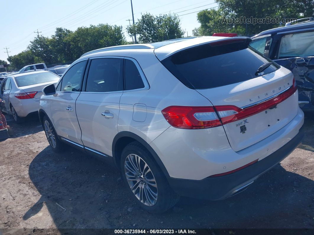 2016 Lincoln Mkx Reserve White vin: 2LMTJ6LRXGBL71750