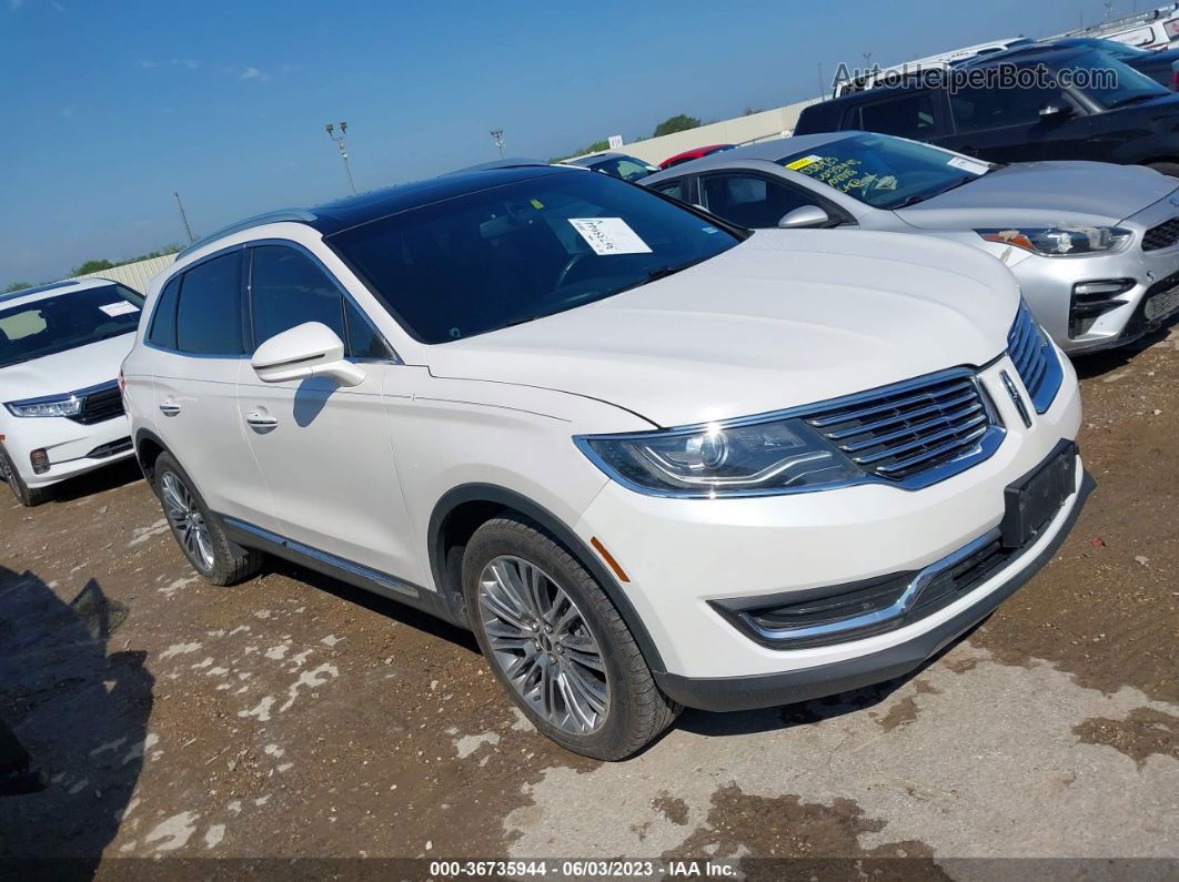 2016 Lincoln Mkx Reserve White vin: 2LMTJ6LRXGBL71750