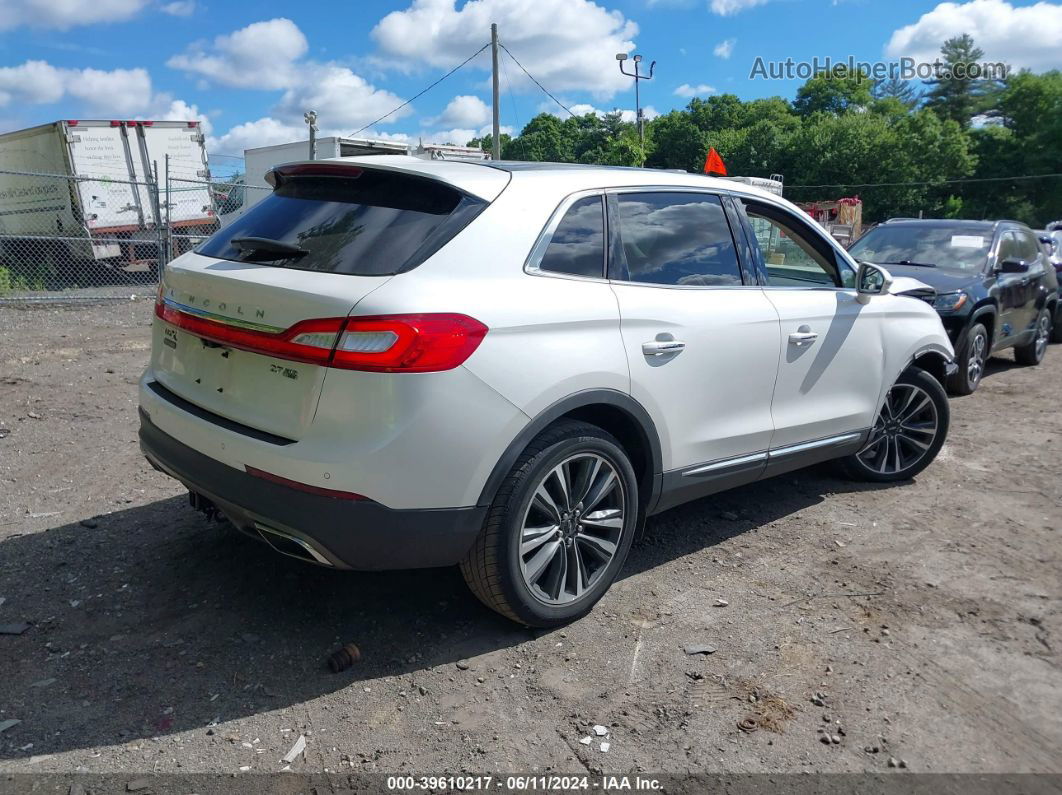 2016 Lincoln Mkx Reserve White vin: 2LMTJ8LP0GBL21000