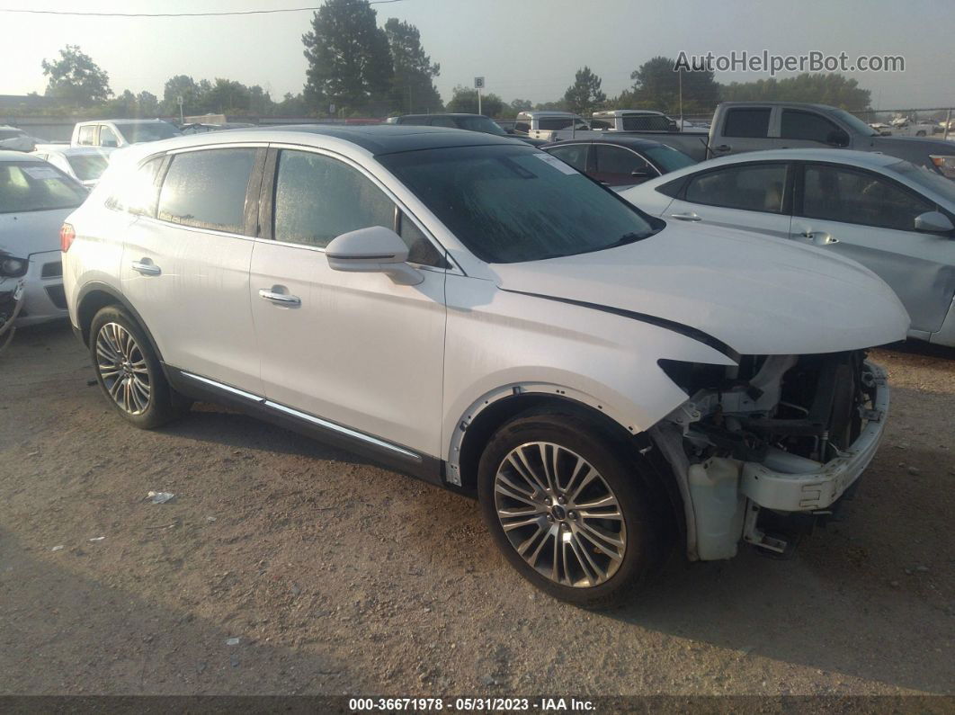 2016 Lincoln Mkx Reserve White vin: 2LMTJ8LR1GBL53150