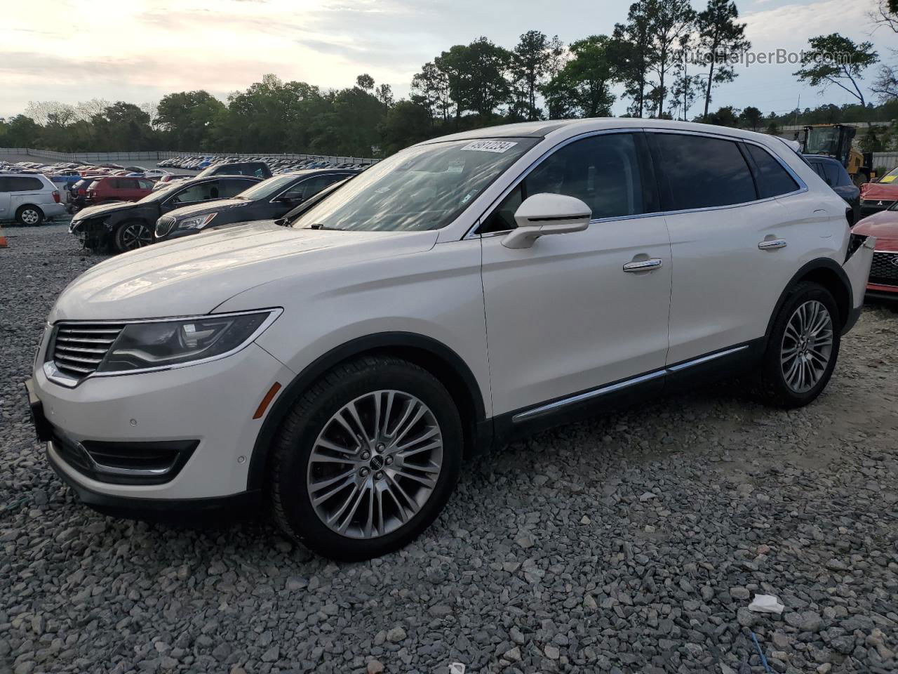 2016 Lincoln Mkx Reserve White vin: 2LMTJ8LR1GBL70028