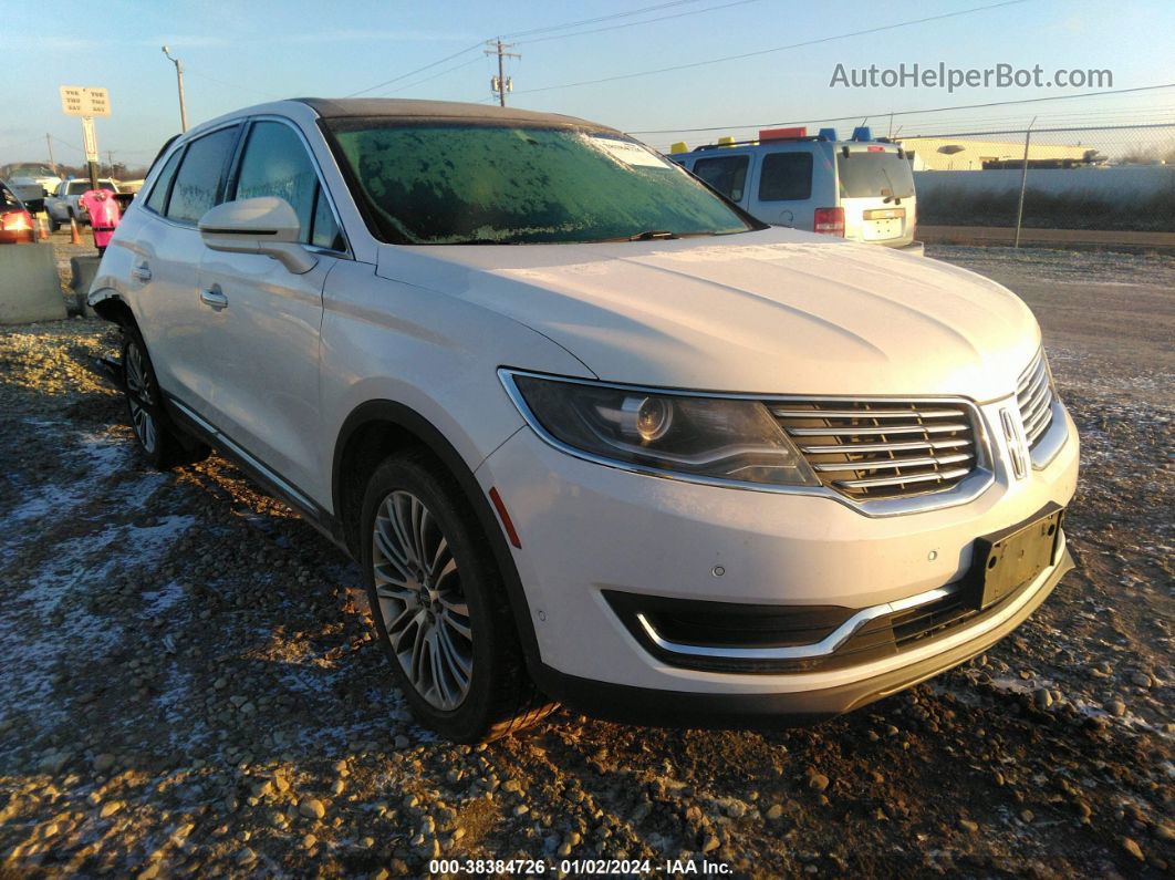 2016 Lincoln Mkx Reserve White vin: 2LMTJ8LR2GBL24627